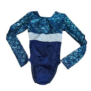 NWT Alegra Girls Long Sleeve Gymnastics Leotard SZ 8-10